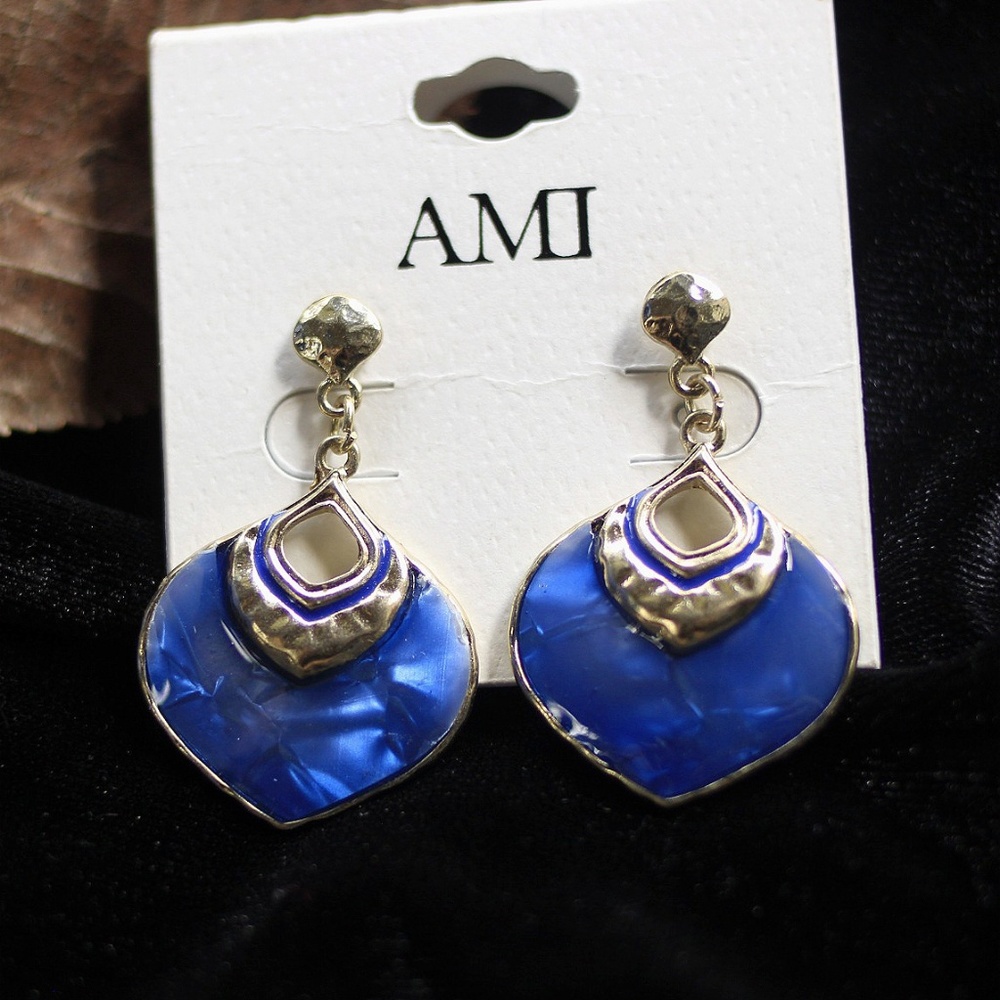 Blue and silver earrings